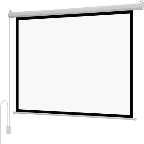 Écran de projection motorisé, 1829 mm, format 4:3, résolution 1080p HD, projecteur mural avec télécommande, écran de projection automatique pour home cinéma, bureau ou salle de cinéma. (1/5)