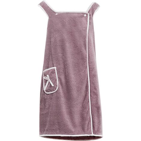 VURAHOME - Peignoir Femme Serviette de Bain en Polaire Corail Épaissir Robe à Serviette de Plage sans Manches à Séchage Rapide Fille Serviette de Sauna Vêtements de t Elastique Peignoir de Bain (1/5)