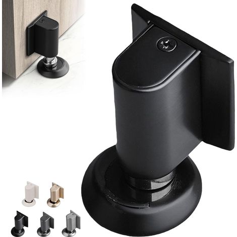 Tope magnético para puertas con tornillos y adhesivo para una fijación de alta resistencia tope magnético de alta resistencia con soporte inferior en forma de cuña para mantener la puerta abierta. (1/5)