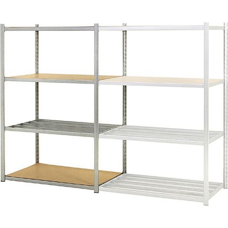 Regale für mittelschwere Lasten 4 Ebenen - Startmodul - 1760x1500x388mm - Max. Belastung pro Ebene 71kg/Ebene - RAYEPS/1538/4N/D