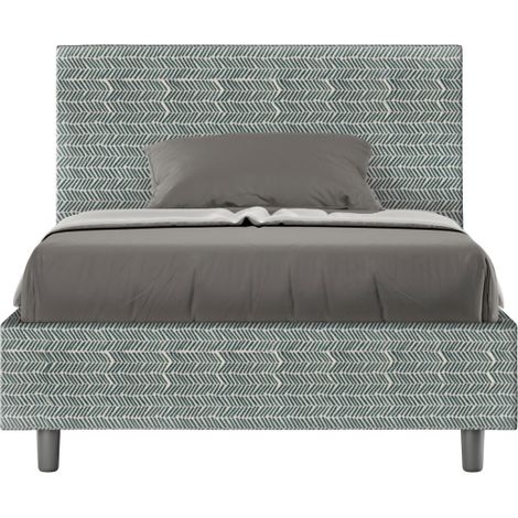 Letto una piazza e mezza senza rete imbottito 120x200 tessuto Aragona 7 azzurro Adele (1/4)