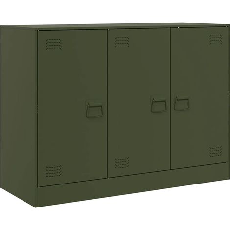 Maison Exclusive - Credenza Verde Oliva 99x39x73 cm in Acciaio