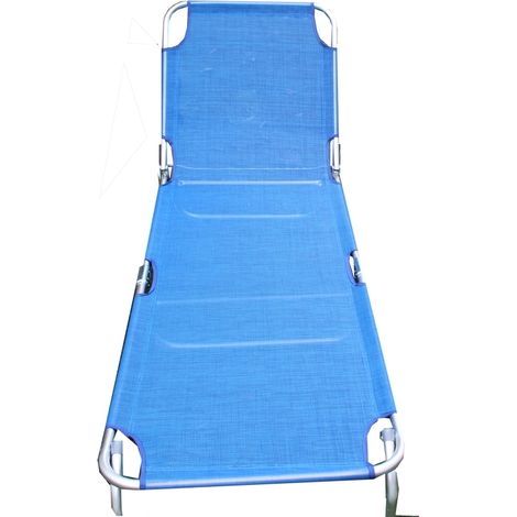 LETTINO PRENDISOLE PIEGHEVOLE IN METALLO TELO BLU MARE