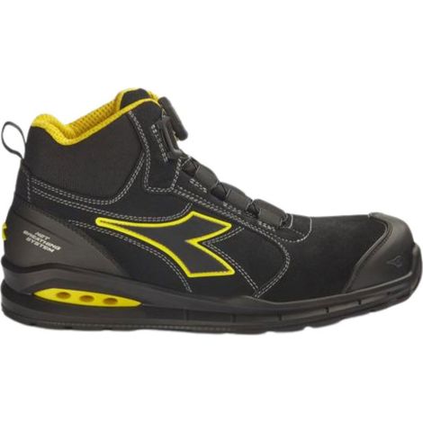 Diadora Run Net AB Master Boa Mid S3S FO SR SC ESD-Sicherheitsschuhe - 44 EU - Schwarze