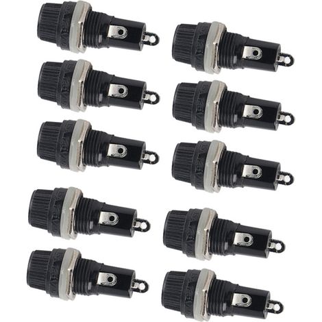 10 pièces Support de Fusible à Visser pour Panneau, Boîtier pour Fusibles à Tube de Verre 5x20mm Radio