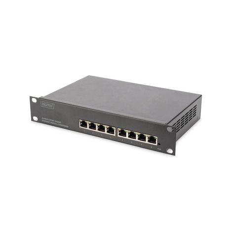 DIGITUS Gigabit Ethernet Switch - 10 pouces - 8 ports - géré L2+ - VLAN, Link Aggregation & Port Control - Noir