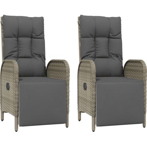 Maison Exclusive - Garten-Relaxsessel mit Kissen 2 Stk. Poly Ratt