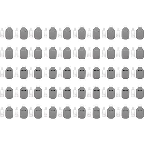 50pcs Mini Bouteilles de Voyage Porte-clés Pochette Ensemble 30 Ml Bouteilles étanches Rechargeables avec Crochets Porte-clés pour Désinfectant pour les Mains Lotion Artic (GREY) (1/5)