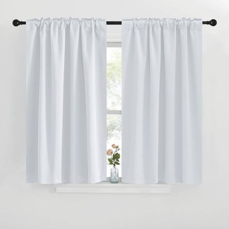 Rideaux courts pour cuisine — Voilages pour petite fenêtre, 2 panneaux — Blanc, 76 x 60 cm (1/5)
