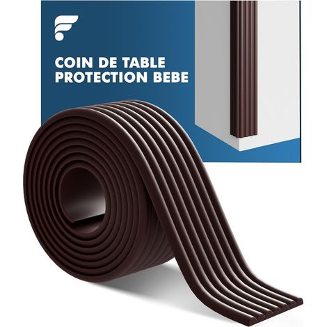 Protection Coin de Table en Mousse pour bébé, 500 cm x 80 mm x 8 mm Mousse épaisse et Douce Protection des Bords de Meubles, Protection des Bords autocollante pour Bébé/Enfants Kits (Marron) (1/5)