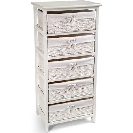 Cassettiera in legno 5 cassetti  40x29x90 cm