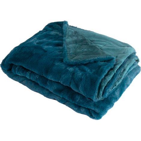SACASA - Couverture plaid bleu-vert foncé 130x170cm MINNOR