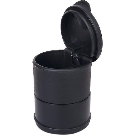 BEBUSINGOTO Porte-gobelet cendrier en plastique avec couvercle pour bureau/maison/voiture --- noir (1/5)