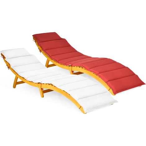 Sdraio ergonomica legno cuscino poggiatesta reclinabile Lettino giardino 190 x 55 x 52 cm (1/4)