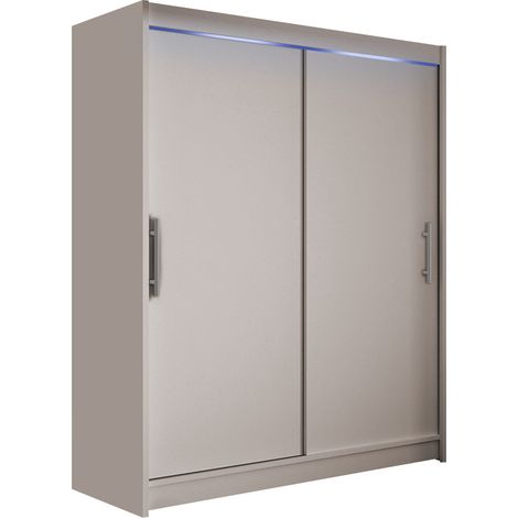 Armario Closico Camera I, Cachemira, 200x150x58cm, Puertas de armario: Correderas, Número de estantes: 5, LED