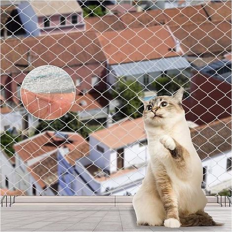 Filet de Protection Transparent 10x3m - Anti-Chats et Anti-Oiseaux (1/3)