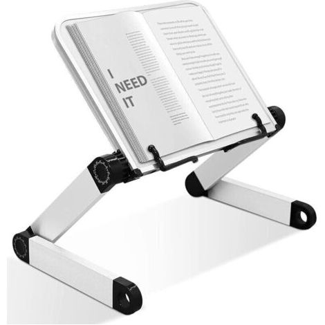 Bibliothèque réglable, hauteur et angle réglables, bibliothèque ergonomique avec clips, adaptée aux grands livres scolaires, livres de musique, tablettes, recettes de cuisine (1/5)