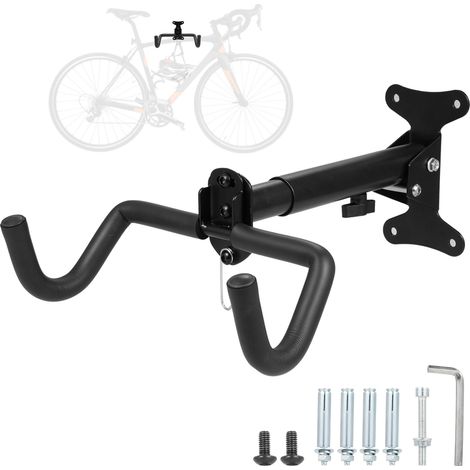 Decdeal Wandmontage für Fahrrad Aluminiumlegierung einstellbarer Fahrradhalterkleiderlimit Gewicht des Hakens Teil 25 kg, links rechts langen, kurzen, einziehbaren Garage falten