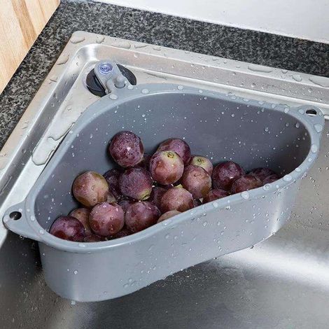 Passoire d'évier / Panier de rinçage - Rincer les fruits et légumes gris (1/5)