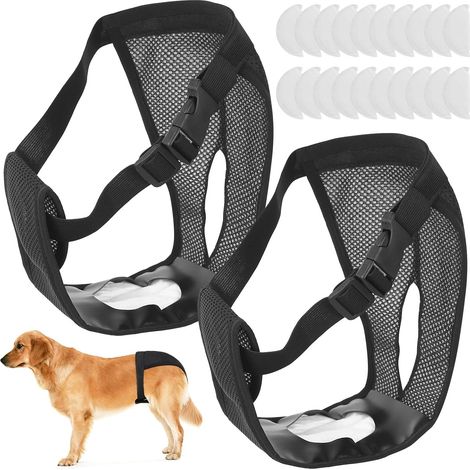 2 pièces Couche Chien Femelle Mâles, Couche pour Chien Femelle Menstruelle, pour entretien et réparation, installation facile (1/5)