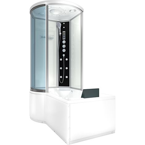 Kombination Badewanne Dusche K55-R03-EC Duschtempel 100x170 cm (1/5)