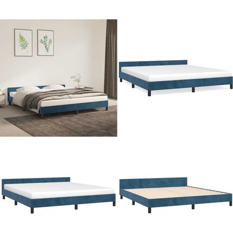 Bettgestell ohne Matratze Dunkelblau 160x200 cm Samt - Samtbettwäsche - Doppelbett - Boxspringbett - Bettsofa - Lattenrost - Home & Living (1/5)