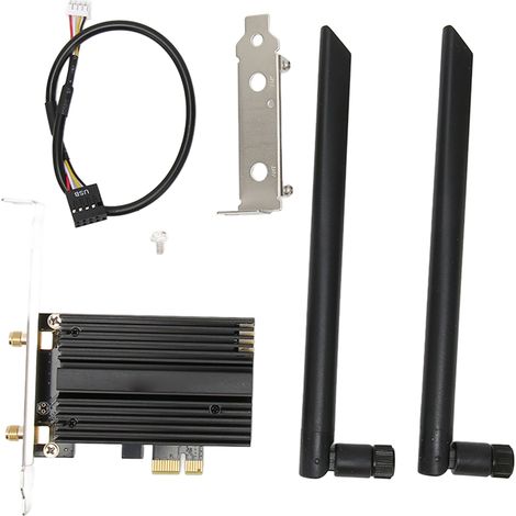 Carte WiFi PCIe 6E pour PC Gaming, Bluetooth 5.2, Antennes Dual Band, Installation Facile (1/5)