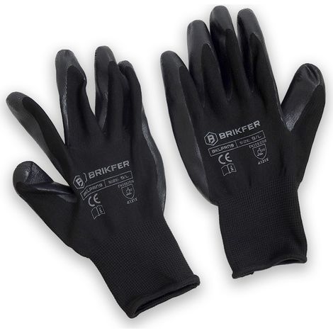 BRIKFER Guantes de Trabajo de Nitrilo Sin Látex Hombre y Mujer Talla 8/M (1/3)