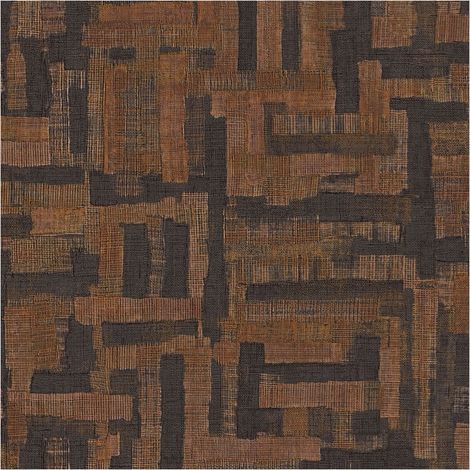 Ethnic style wallpaper wall Profhome 782046 hot embossed non-woven wallpaper textured with a fabric look matt brown ochre brown black brown 5,33 m2 (1/5)