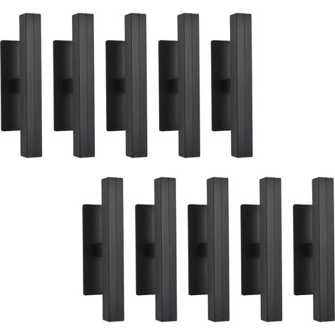 Confezione da 10 maniglie autoadesive in plastica a scatto per armadi, credenze, cassettiere, porte, finestre, cassetti (nero, 100 mm) (1/5)