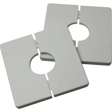 Set mit 2 selbstklebenden, quadratischen PVC-Rohrabdeckungen für Duschschläuche mit 33 mm Durchmesser