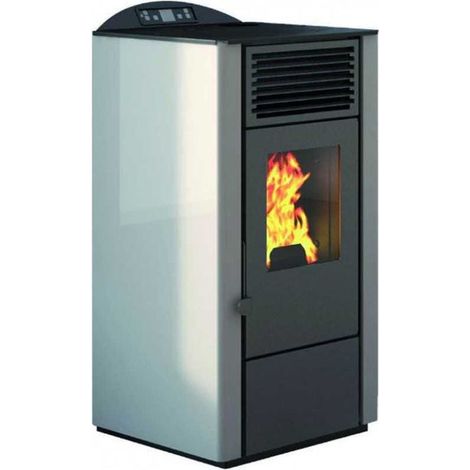 Punto Fuoco stufa a pellet Lory 10, 8,8 kW, riscaldamento domestico efficiente, colore avorio