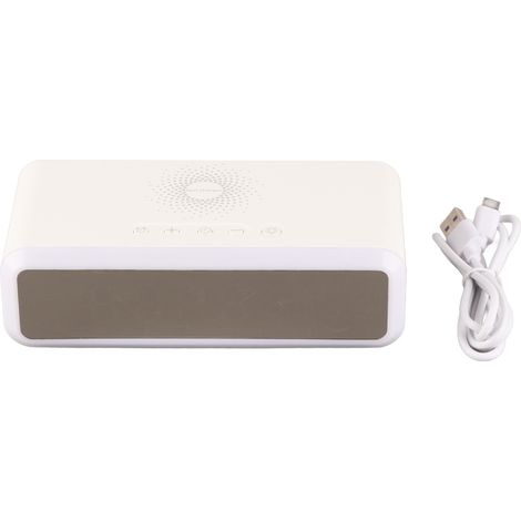 Réveil Chargeur 15W Affichage HD Heure Date Température 4 Luminosités Multifonction pour iOS Android Blanc (1/5)