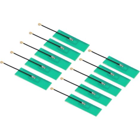 10 Stück integrierte PCB-Antennen mit RG1.13-Kabel und rückseitiger Klebefläche für ZigBee-Module (5 g, 5,8 g, 2,4 g)