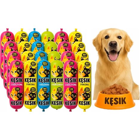 Hundefutter-Fleischriegel-Mix aus 4 Geschmacksrichtungen, 19 x 1 kg Rindfleisch, Venezianische Ente