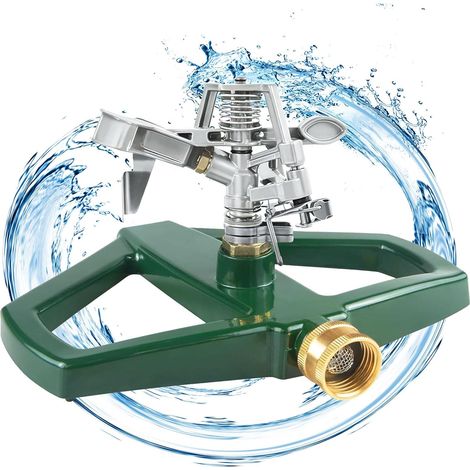 Arroseur Pelouse Rotatives à 360 avec Jardin Socle métal, Arrosage Automatique pour Jardin, Arrosage Oscillant Arroseur Gazon Asperseur pour Systèmes D'irrigation, Irrigation Pelouse (1/5)
