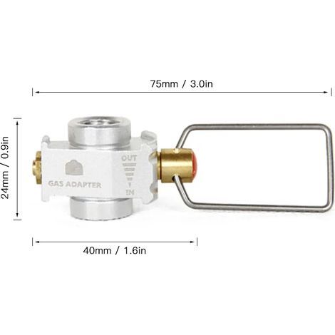 Gas Saver Plus Gasumrüstadapter für Flachtanks mit Füllventil, für Camping- und tragbare Kocher. (1/4)