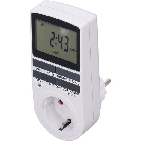 Prise programmable numérique intelligente à économie d'énergie, ignifugée, haute puissance, avec minuterie et fiche européenne 220-240 V (1/5)