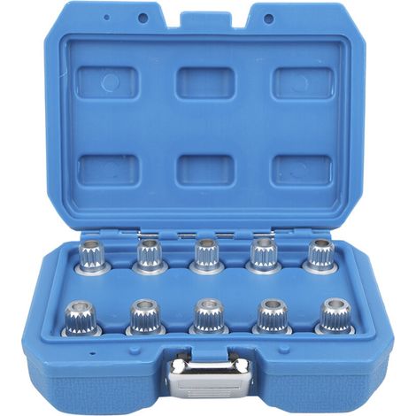Kit de instalación antirrobo para tuercas de rueda: juego de 10 llaves de liberación rápida fabricadas en acero endurecido, compatibles con todos los vehículos.
