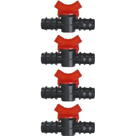 4er-Set Kugelhähne, 20 mm, POM, mit Widerhaken, Absperrschalter, Tropfbewässerung (1/5)
