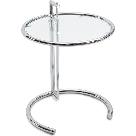L1027 Adjustable Table  - Steel Steel Glass, Stainless Steel, Metal