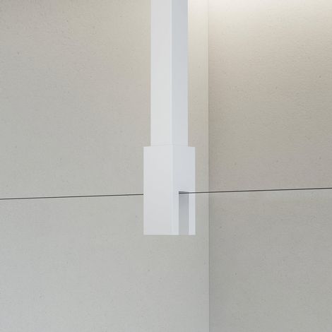 Fortifura – Barre de renfort plafond 125cm pour douche à l'italienne – inox – blanc mat – pour espaces humides