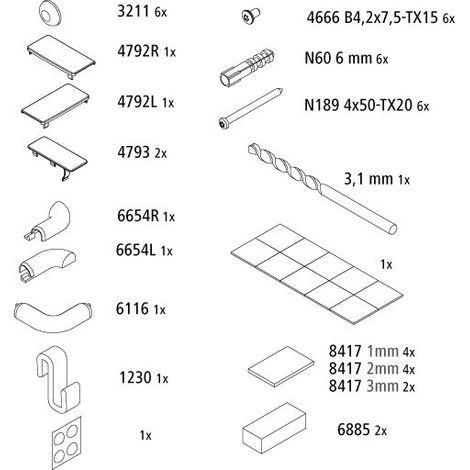 Kermi 2539331 EBLI031 ensemble de petites pièces de montage