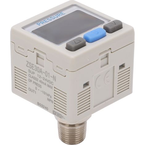Präzises digitales Manometer mit stoßfestem Regler, Digitalanzeige, Messbereich 0 bis -101 kPa, 12–24 V DC (1/5)