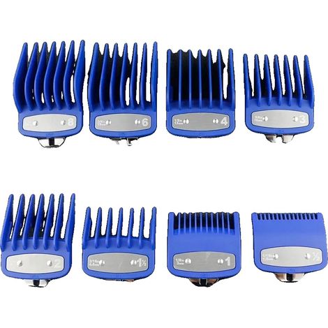 Haarschneider Führungsaufsätze, vielseitiges 8-teiliges Set, langlebiges Styling-Zubehör, Blau (1/2)