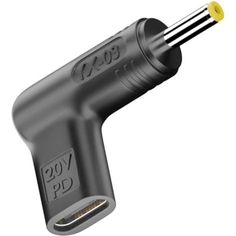 Adaptateur PD USB C vers DC 100 W 4,0 x 1,7 mm, adaptateur USB C femelle vers DC 20 V mâle, adaptateur de type USB C vers adaptateur 4,0 x 1,7 mm fabriqué pour ordinateur portable Lenovo série (1/5)