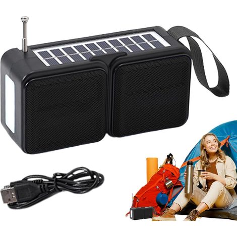 Radio FM, Solaire Portable avec Lampe Torche LED, Haut-Parleur et (1/5)