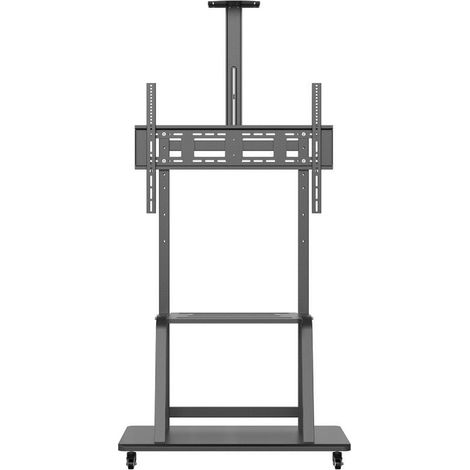 AISENS Bodenstativ de ECO Floor mit Rad, DVD-Ablage und Ständer de Monitor/TV-Kamera 150Kg dedede 37-100, Schwarz