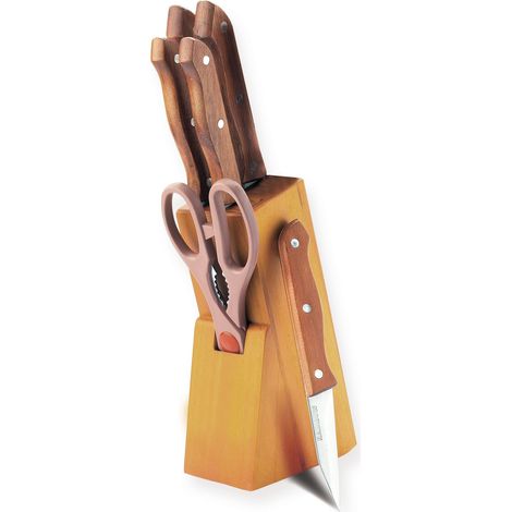 Juego de cuchillos, 7 piezas en bloque con soporte MAESTRO MR-1401 (1/5)