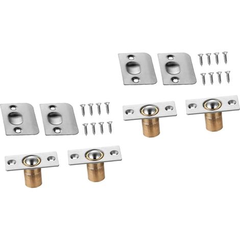 Lot de 4 loquets à bille pour portes placard, gâche réglable, chambre (1/5)